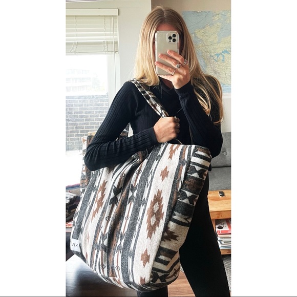 Handmade Pendleton Southwestern Shopper Tote Bag - Picture 3 of 6